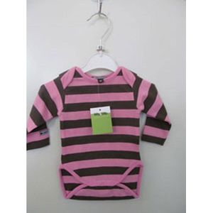 Billy&Lilly romper/body coffee-pink striped mt 74