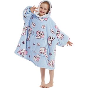 Noony Olifante Hoodie Deken voor Kinderen - Kids - Fleece Deken met Mouwen - Hoodie Blanket - Jongens en Meisjes - Hoodie Deken met Capuchon - Huggle Hoodie - One Size Fits All - Ultra Zachte Fleece - Sinterklaas en Kerst Cadeau