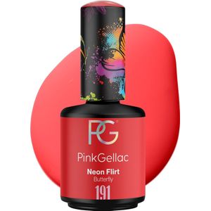 Pink Gellac 191 Neon Flirt Gellak 15ml - Roze Glanzende Gel Nagellak - Gelnagellak - Gelnagels Producten - Gel Nails