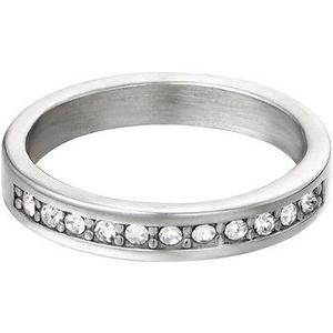 Stainless steel -ring with zircon- small stones- zilver - 16-Moederdag cadeautje - cadeau voor haar - mama