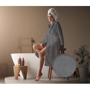 Heckett Lane Badjas Katoen Grant - Classic Anthracite - MaatXL - Badjas 100% Katoen - Badjas Dames - Badjas Heren