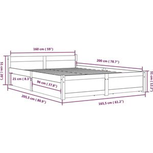 VidaXL Bedframe met Lades Zwart 160x200 cm