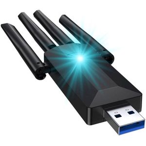 USB Wifi Adapter - 2.4Ghz/5Ghz - 1200Mbps - LA07 - Zwart