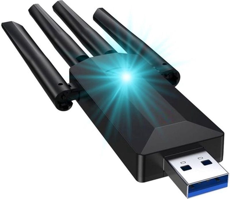USB Wifi Adapter - 2.4Ghz/5Ghz - 1200Mbps - LA07 - Zwart