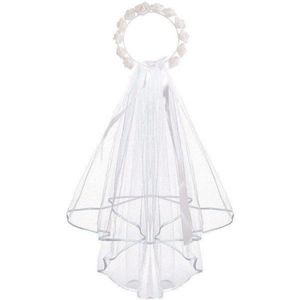 Sluierkrans bruidssluiers feestslinger - HTML content - Bruiloftsdecoratie - Feestrekwisieten - Wit M .