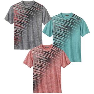 ATLAS FOR MEN - Set van 3 T-shirts sport & vrije tijd - Heren - Verkrijgbaar in grote maten - 4XL