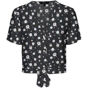 Vero Moda Easy Tie Blouse Met Korte Mouwen Zwart S Vrouw