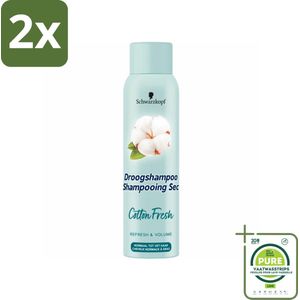 Schwarzkopf Droogshampoo Cotton Fresh 150 ml - Voordeelverpakking - 2 stuks - Droogshampoo - Haar opfrissen