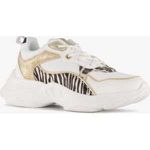 Blue Box meisjes dad sneakers met tijgerprint - Wit - Maat 30