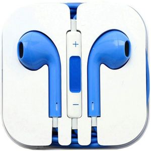 Hoofdtelefoon - 3.5 mm aux aansluiting - Oortelefoon met Microfoon - Koptelefoonaansluiting - Stereo - Blauw