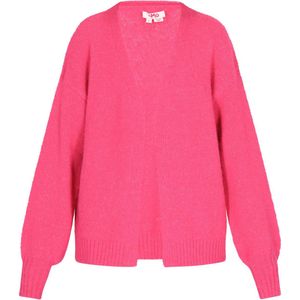 Mymo - Vest - Roze - Dames - Gebreid - V-hals - Lange Mouwen