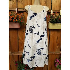 Dames jurk met print wit One size 40/46