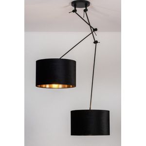 Lumidora Hanglamp 30926 - 2 Lichts - E27 - Zwart - Goud - Metaal