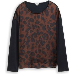Tom Tailor Losvallend shirt met lange mouwen en luipaardprint