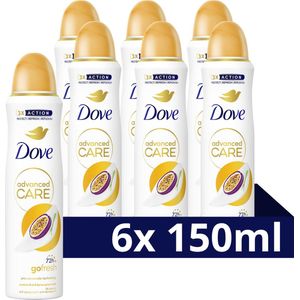 Dove Advanced Care Go Fresh Anti-transpirant Deodorant Spray - Passion Fruit & Lemongrass - 6 x 150 ml - Voordeelverpakking