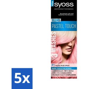 Syoss - Color Blond Pastel Touch P1 - Haarverf Spray - Pastel Rose - Bulkverpakking - 5 stuks