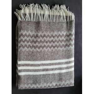 LVL Style Deken - Plaid -Merino wol - 100% Nieuw - 140x200cm - TAUPE