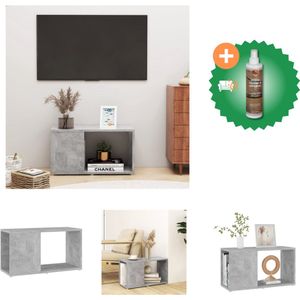 vidaXL Tv-meubel 60x24x32 cm spaanplaat betongrijs - Kast - Inclusief Houtreiniger en verfrisser