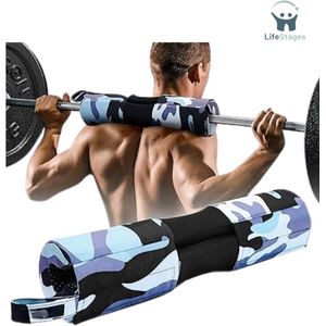 LifeStages - Barbell Pad - Barbell Squat Pad Voor Heup Stoten Squats Gewichtheffen Nek En Schouder Gym Bar Pads - Dik schuim Barbell Kussen - Olympische Bar Cover - Zwart - Koninklijke Marine-Stijl