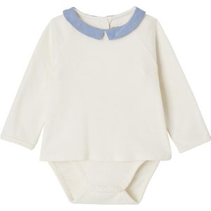 T-shirt-romper - Ecru - 100% Katoen - Lange Mouwen - Geïntegreerd Rompertje