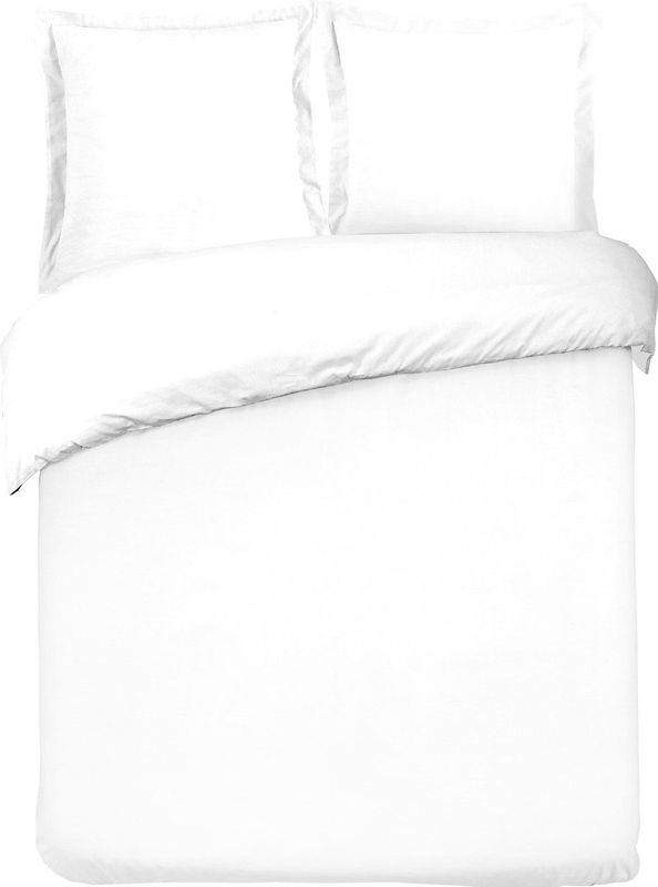 Vision - Beddengoedset - Effen Wit - 100% Katoen - Dekbedovertrek 260 x 240 cm met 2 Kussenslopen