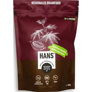 Cacao Eiwitpoeder - Proteïne - Biologisch - Vegan - Cacao, Hennep, Pompoenpitten, Lijnzaad en Zonnebloempitten - HANS Hennep Brainfood
