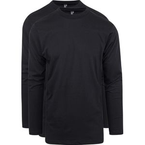 Alan Red - T-Shirt Virginia Zwart Longsleeve 2-pack - Heren - Maat XL - Regular-fit