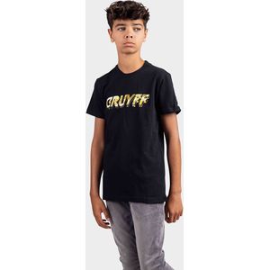 Cruyff City T-Shirt Kids Zwart/Goud - Maat: 128