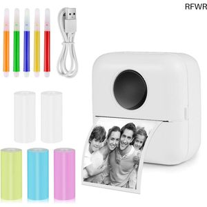 RFWR® Draagbare Draadloze Fotoprinter – Mini-Snapshot met Bluetooth voor Foto's, Memo's en Etiketten