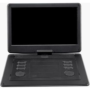 Draagbare dvd-speler met draaibaar HD-scherm (39,6 cm) – ingebouwde accu met 4,5–5 uur looptijd – 2 luidsprekers – compatibel met tv-synchronisatie, USB, SD-kaart, cd en dvd