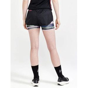 Craft CTM Distance 2-in-1 Shorts Dames - Sportbroeken - zwart/roze - Vrouwen