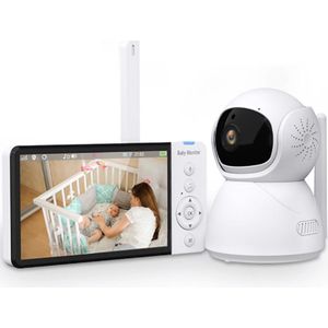 Babyfoon met Camera - Baby Monitor met Geluidsdetectie - Babyfoon met Camera - Wit/1 Stuks