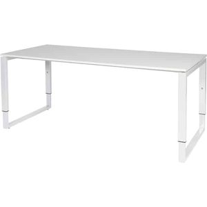 Verstelbaar Bureau - Domino Plus 180x80 grijs - wit frame