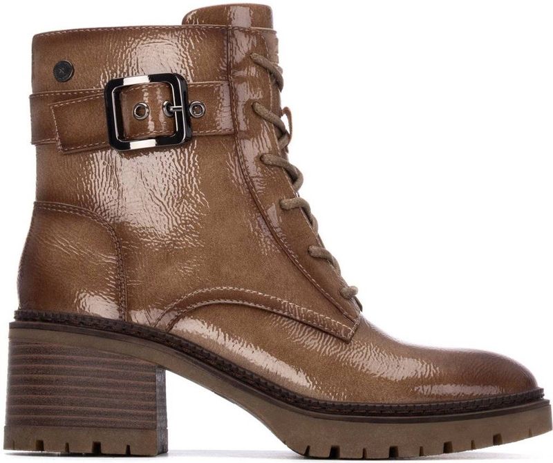 Xti - 14427502-BEIGE - Enkellaarsjes - Bruin - 3 tot 5 cm - Ritssluiting - Casual