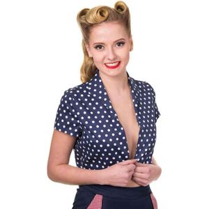 Dancing Days - Higher Love Bolero - Stippen - XS - Blauw/Wit