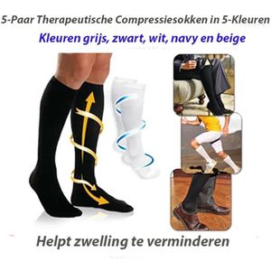 3-Paar Therapeutische Compressiesokken in Zwart 36-41 (S-M)