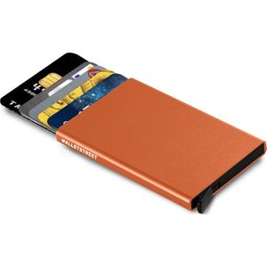Walletstreet Uitschuifbare Pasjeshouder DS Type - Walletstreet Aluminium Creditcardhouder Card Protector Anti-Skim/ RFID Card Protector 8 Pasjes – Oranje/Orange