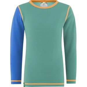 Solid shirt merino wol - mint/blauw - maat 98