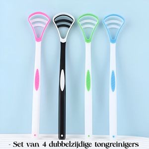 Luboris - Tongschraper - Set van 4 Stuks - Dubbelzijdige Tongreiniger - Mondverzorging