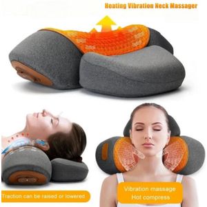 Elektrisch Nekmassage Apparaat – Massagekussen met Warmte en Trillingen – Anti Nekpijn en Schouderklachten – Nek- en Schoudermassage met Cervicale Ondersteuning - DONKER GRIJS