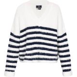 DreiMaster - Maritime - Trui - Nachtblauw/Wit - V-hals - Gestreept