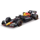 Bburago Red Bull F1 RB18 #1 Max Verstappen Formule 1 seizoen 2022 in luxe bewaarcase met helm modelauto schaalmodel - 12 cm groot - 1:43