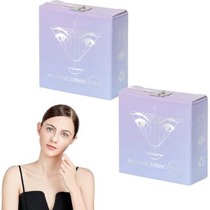 TRANKIELO® - Set van 2 Voorgeïnkte Wenkbrauw Mapping Strings – Witte Inkt – Professioneel Gereedschap voor Microblading en Permanente Make-up