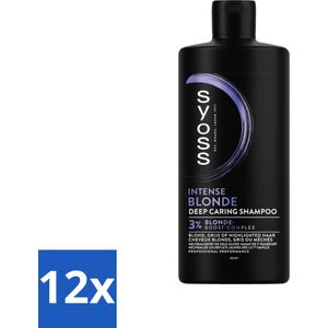 SYOSS - Blonde & Silver - Shampoo - Neutraliseert Geeltonen - 440ml - Voordeelverpakking - 12 stuks