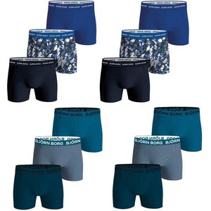 Björn Borg - Premium - 12-Pack - Boxershorts - Heren - Onderbroeken - Brede Band - Zwart en Blauw - Maat L