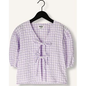 Salty Stitch Gingham Blouse Meisjes - Jurken - Lila - Maat 140