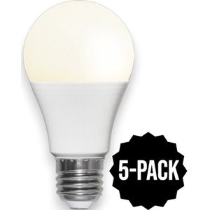 5-Pack | Bewegingssensor - Standaard bol - E27 - 4.8W - Extra Warm Wit - 2700K - Opaal