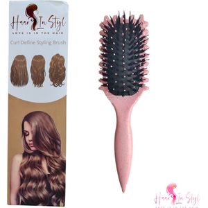 Haar in Stijl® | Roze Curl Define Styling Brush met EdgeLift