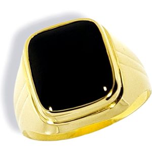Gouden Zegelring Onyx 14 karaats