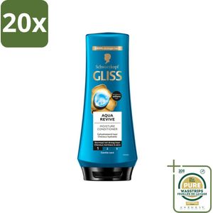 20 x Gliss - Hair Repair - Conditioner Aqua Revive voor Hydraterend en Fris Haar - 200 ml - Grootverpakking - Haarhydratatie - Droog Haar - Aquaporine Complex - Crèmespoeling - Haarverfrissing